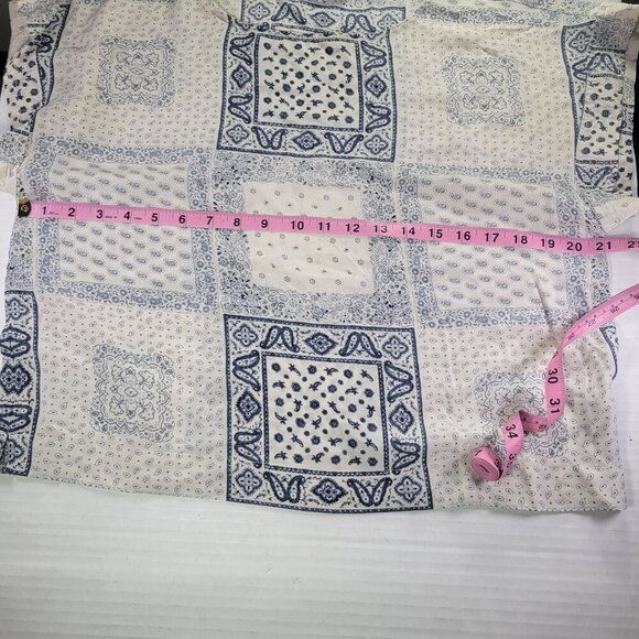 Madewell Blue & White Kyoto  Patchwork Paisley Design 100% Silk Blouse Size M - Picture 5 of 8